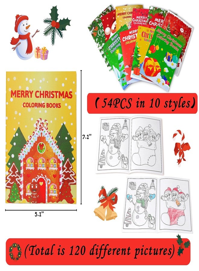 Eternity sky 54PCS Christmas Coloring Books Party Favors - Xmas Stockings Goodie Bags Stuffer Filler Fun Holiday Party Supplies - Image 2
